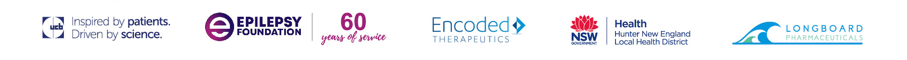 Sponsors and supporters of GETA 2024, including UCB, Epilepsy Foundation, Encoded Therapeutics, NSW Health Hunter New England Local Health District and Longboard Pharmaceuticals