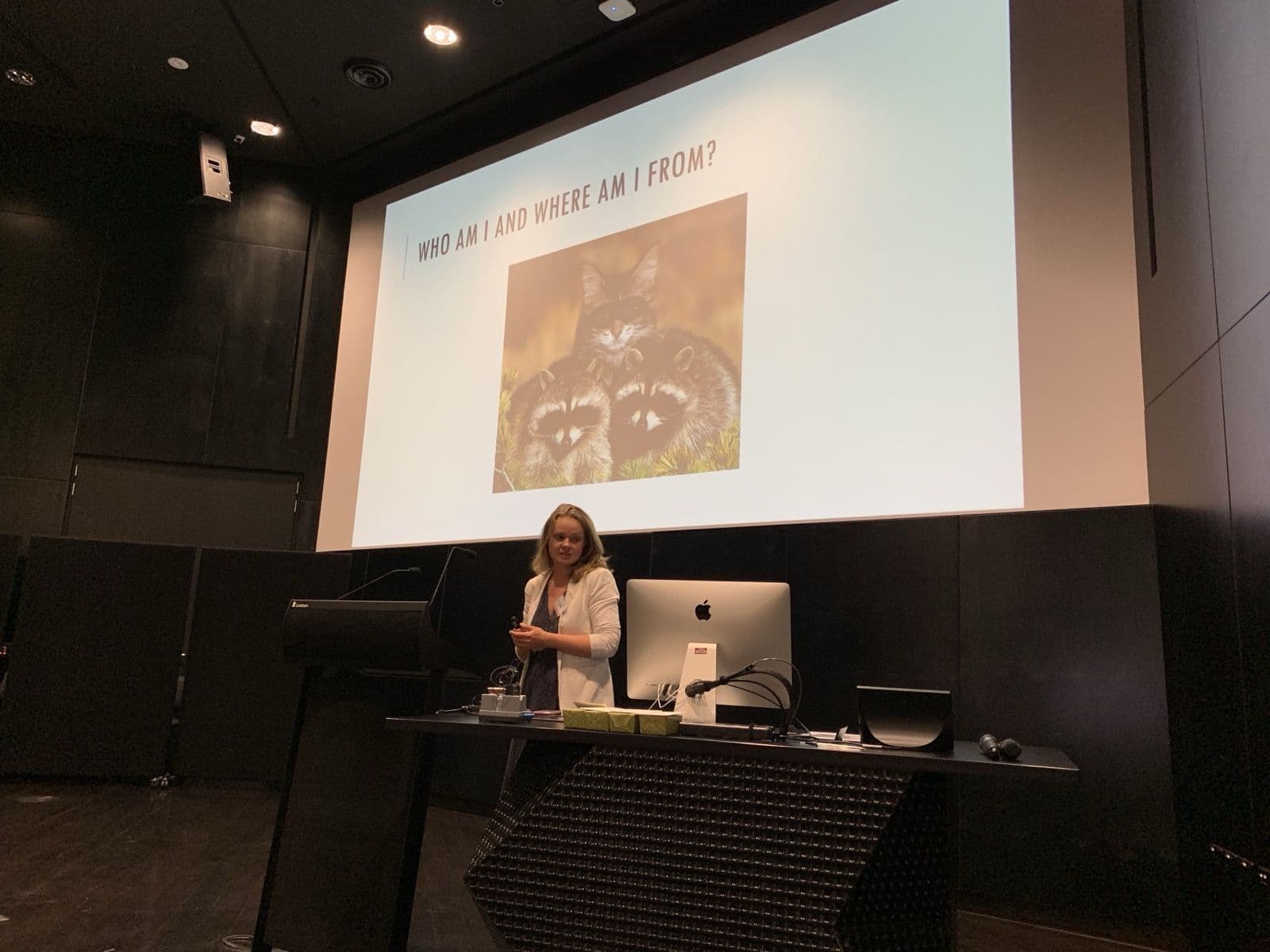 Dr Emma Palmer speaking at the lectern